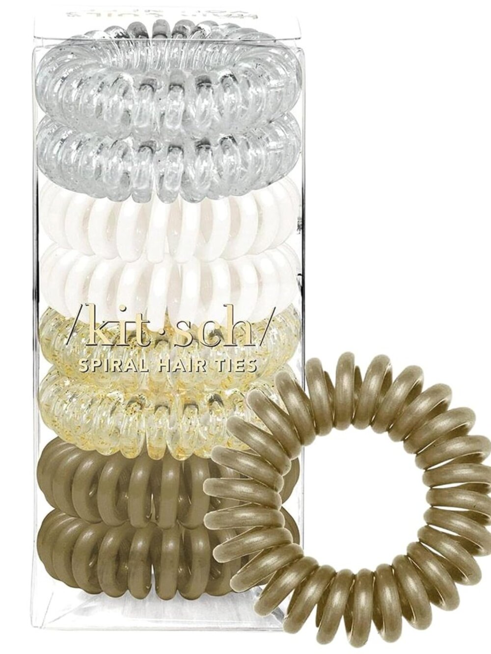 Spiral Hair Ties for Women - Durable Hair Accessories - Blonde, 8pcs